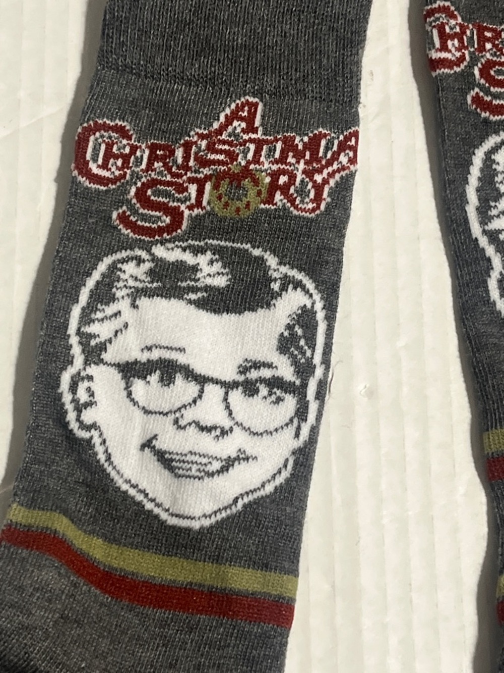 Gray 'A Christmas Story' Crew Socks - Novelty Men's Socks - Picture 3 of 5
